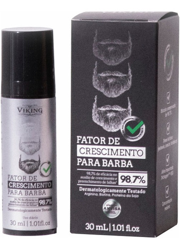 Fator De Crescimento Tônico P/ Barba E Cabelo Falhas 30ml