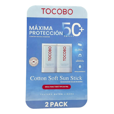 Duo Tocobo Cotton Soft Sun Stick Spf50+ Protector Solar 19g | Envío gratis