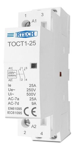 Contator Modular De Potencia 25a Bob. 220vca Ac1 2 Polos Na