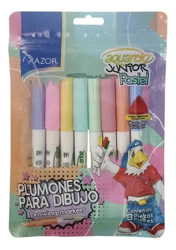 Plumones Delgados Lavables Dibujo Colores Pastel