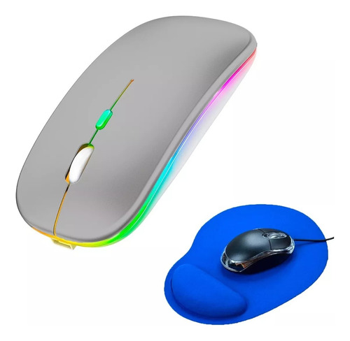 Pack Mouse Bluetooth Recargable + Almohadilla Mouse Pad 