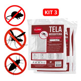 Kit 03 Tela Mosqueteira Anti Inseto Janela Mosquito 1,5x1,8m