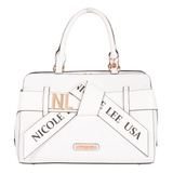 Bolsa De Mano Nicole Lee Zuri Con Logo Impreso Fw23 Color Blanco