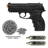 Pistola Co2 Airsoft Rossi C11 + Esferas Alumínio 200 + 2 Co2