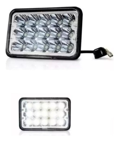 Faro Led 4x6 Alta Y Baja H4 45w Barra C/base Unidad Con Aro