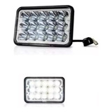 Faro Led 4x6 Alta Y Baja H4 45w Barra C/base Unidad Con Aro