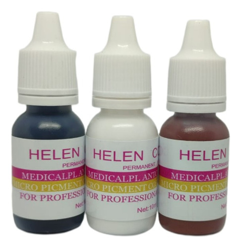 3 Pigmento Micropigmentação Microblading Helen Color 10ml