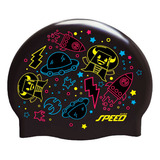 Gorra Natacion Silicona Speed Con Diseño Niños / Niñas Space Negro