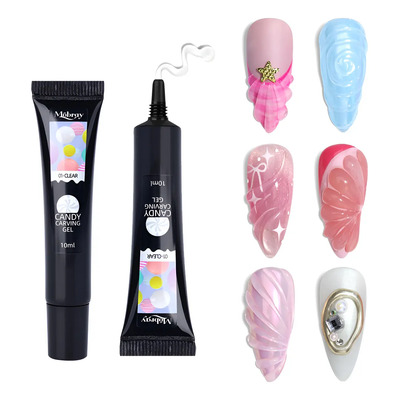 2pcs Candy Carving Gel Moldeado Figuras Relieve 3d Nail Art | Meses sin interés