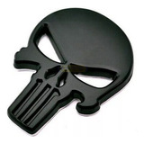 Emblema Adesivo 3d Carro Punisher Justiceiro Metal Black Mot