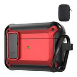 Funda Para Apple AirPods Pro Grado Militar - Rojo Y Negro