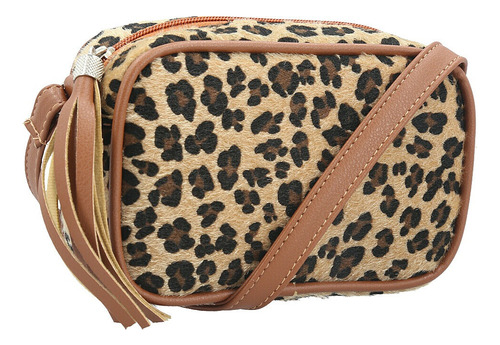 Bolsa Crossbody Em Animal Print Cinthia Bauarte