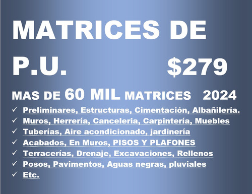 Matrices De Análisis De Precios Unitarios Actualizados 2023
