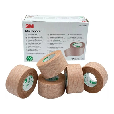 Cinta Micropore Piel 2.5 Cm 3m  Caja C\u002F12 Rollos  | Envío gratis