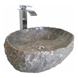 Lavabo Mármol Ovalín Gris 50x35x12 Sobreponer Nuevo