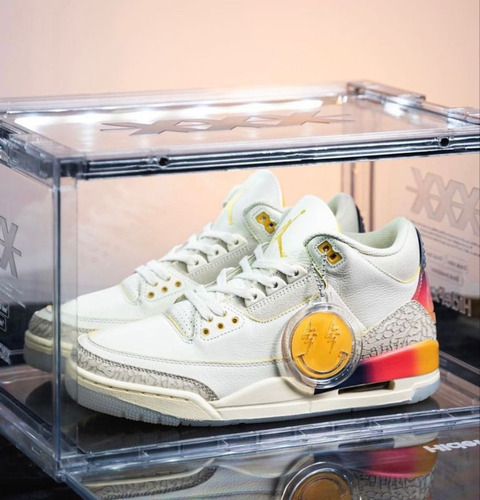 Tenis Jordan 3 Retrosp J Balvin Medellín Sunset Num.25.5mx 