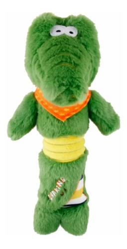 Juguete Gigwi Peluche Cocodrilo Shaking Fun Chifle Color Verde