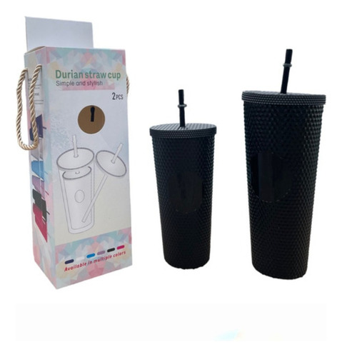 Pack De 2 Vasos Tipo Starbucks Con Bombilla Colores Surtidos