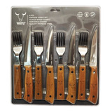 Set Cuchillos + Tenedores Para Asados  8pcs Wayu 