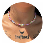 Choker De Miçanga Indie Variados Aesthetic Moda + Brinde 