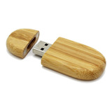 Pen Drive De Madeira 4 Gb Oval Gravamos Logo/nome Grátis