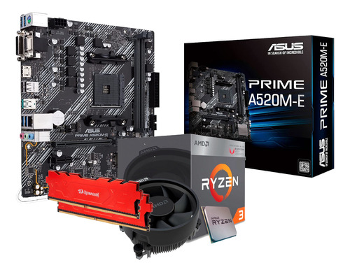 Kit Gamer Placamae Asus A520m-e Ryzen 3 3200g 2x16gb 3200mhz