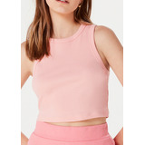 Regata Cropped Feminino Canelado - Hering