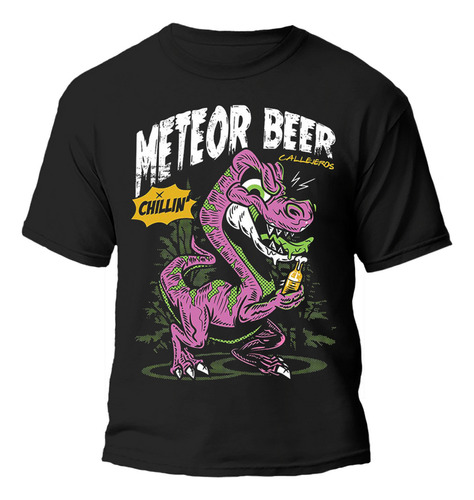 Remera Dinosaurio Meteor Beer Exclusivo 100% Algodón