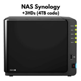 Nas Synology Servidor Ds412 +3hds De 4tb Com 4 Baias