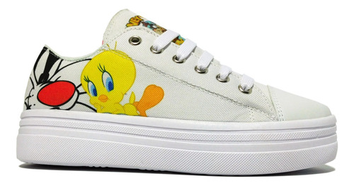 Tenis Urbano Looney Tunes Cartoons Piolin Silvest Plataforma