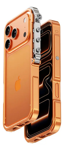 Funda Para iPhone 17 Pro Max Con Marco De Aleación De Aluminio, Sin Tapa Trasera, Con Botones Metálicos, Estilo Industrial Tipo Brazo Mecánico