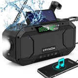 Radio Am Fm Linterna Impermeable Bluetooth Usb, Carga Solar Color Negro