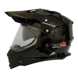 Casco Cross C/mica Lente Sol Tech-x2 Negro Brillo 632