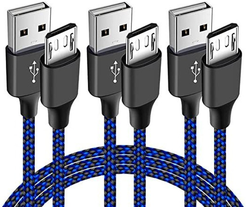 Paquete De 3 Cables De Carga Para Controlador Ps4 De 6 Pies.