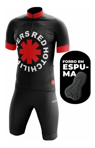 Conjunto Ciclismo Masculino Bermuda Camisa Red Hot Chili Pep