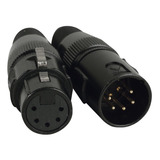 Pack De 10 Conectores Xlr 5 Pin Set Macho Y Hembra Negro