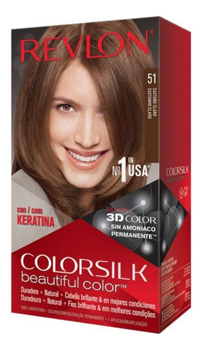 Revlon Colorsilk Tinte Permanente Castaño Claro 51 Caja Con 