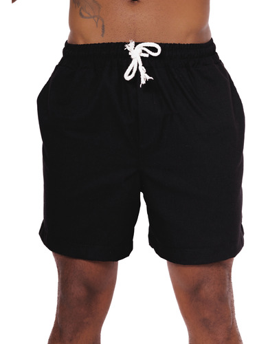 Short Praia Linho Mauricinho Moda Premium Masculino Verão 