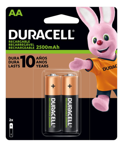 Pilas Recargables Duracell Aa Pack X2 Unidades