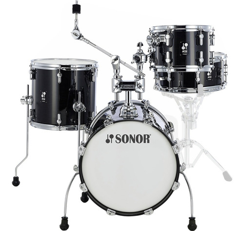 Batería Acústica De 5 Pzas Negro Trans, Sonor Aq2 Safari Set