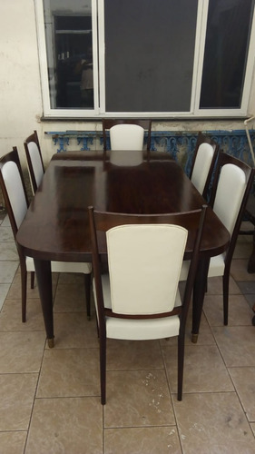 Sala De Jantar Anos 60 Mesa Com 6 Cadeiras Restauradas