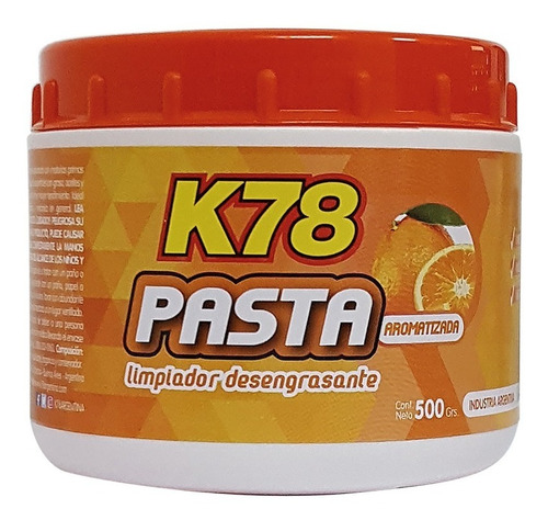 Crema Pasta Desengrasante Limpia Manos Naranja K78 