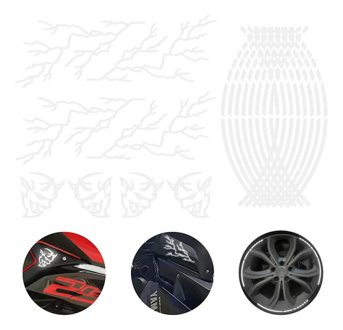 10pzs Vinil Reflejante Sticker Para Autos Y Moto Universal