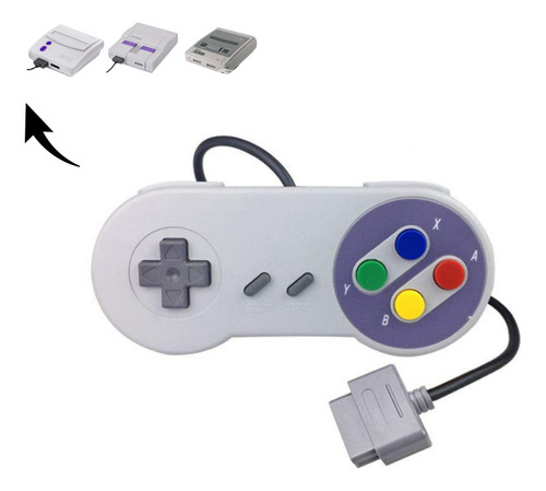 Control Alámbrico Mando Joystick Para Super Nintendo Snes Color Azul