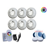 Kit 10 Led 4w Rgb Luxpool + Central Touch + Fonte 12v