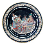 Antiguo Plato Decorativo De Ceramica Con Gancho