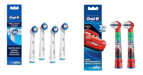 Refil Escova Dental Eletrica Precision Clean + Carros Oral-b