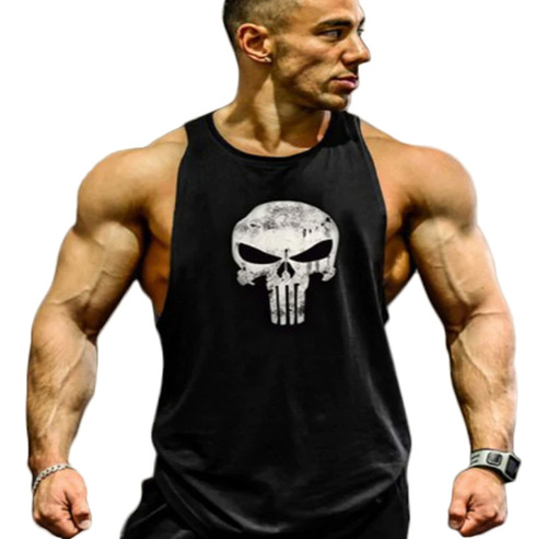 Playera Olimpica Skull Estampado Gym Hombre Camiseta 