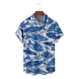 Camisa Hawaiana Unisex Con Estampado De Pez, Camisa De Playa