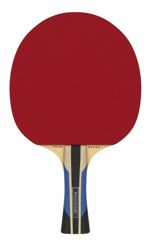 Raqueta De Tenis De Mesa Ttr 500 5* Pongori, Color Negro-rojo